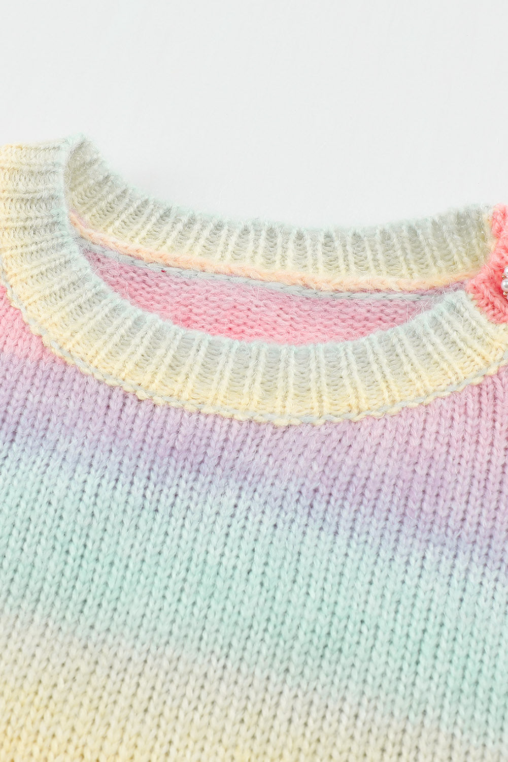 Gradient Stripes Bishop Sleeve Sweater