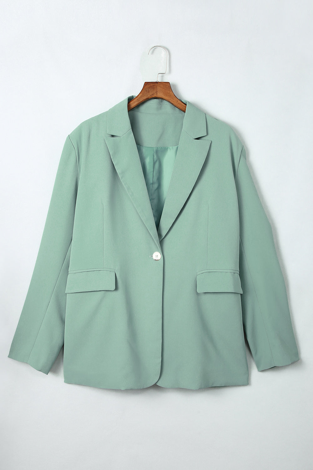 One-Button Flap Pocket Blazer