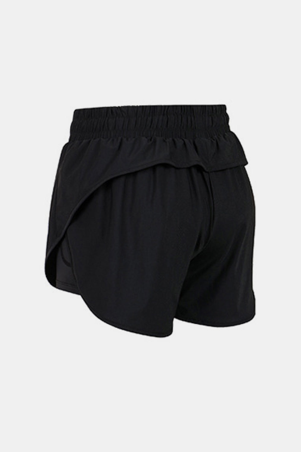 Two-Tone Drawstring Waist Faux Layered Athletic Shorts