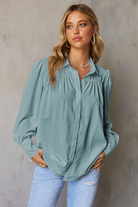 Gathered Detail Puff Sleeve Shirt