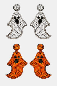 Ghost Shape Beaded Dangle Earrings