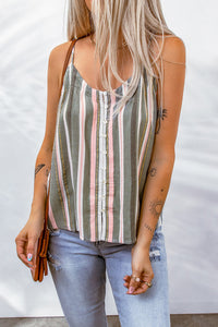 Striped Buttoned Cami