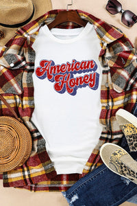 American HONEY Cuffed Tee