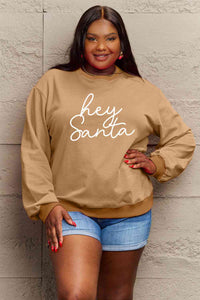 Simply Love Full Size HEY SANTA Graphic Sweatshirt