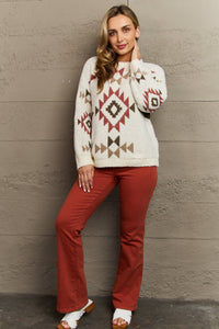 HEYSON Cozy Sunday Aztec Fuzzy Sweater