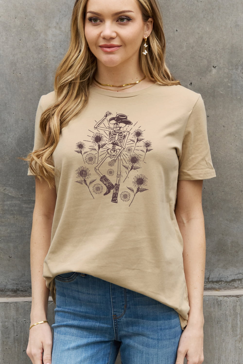 Simply Love Full Size Skeleton Graphic Cotton Tee