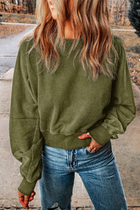 Round Neck Open Back Sweatshirt