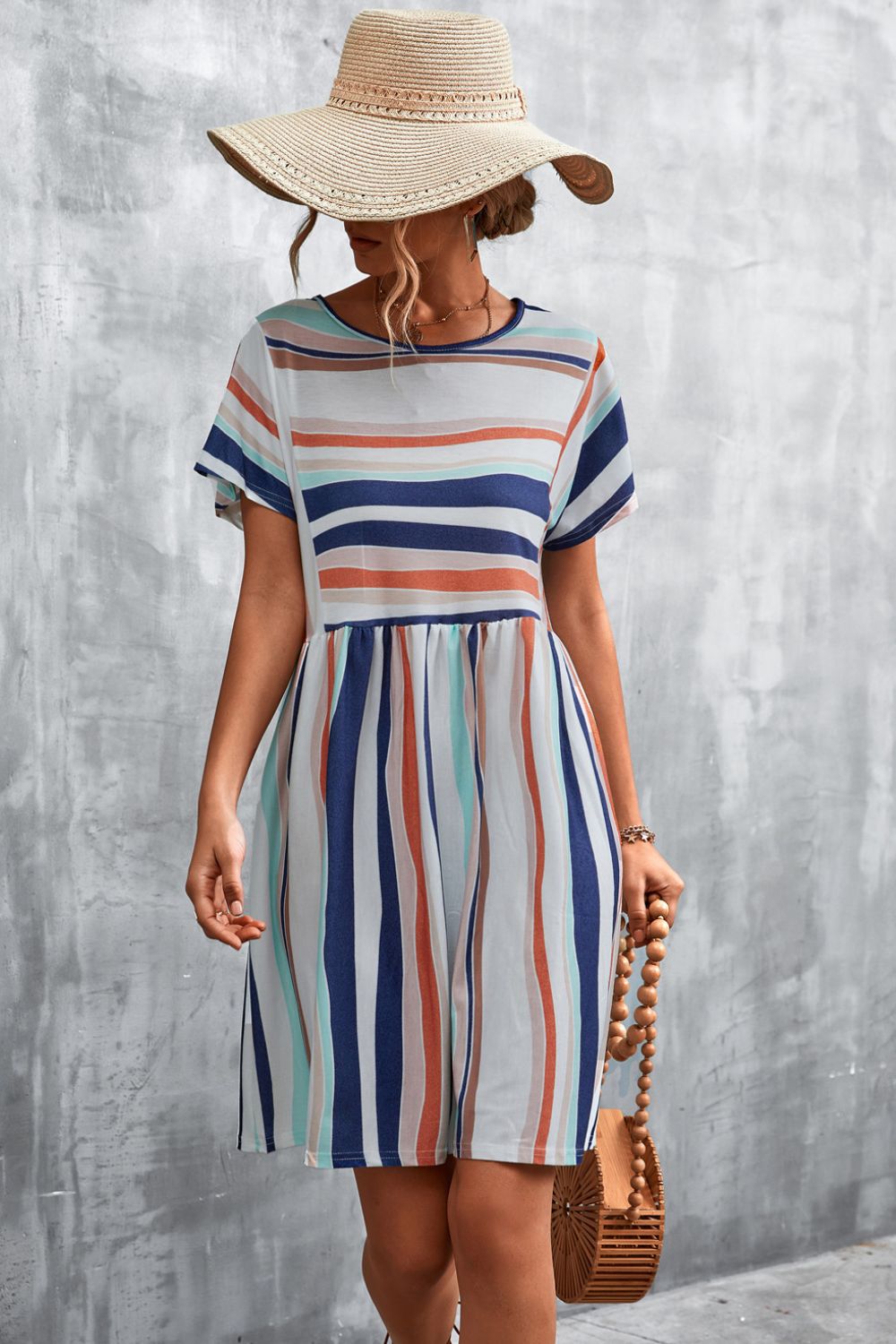 Striped Round Neck Dress