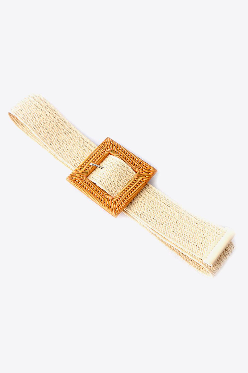 Square Buckle Elastic Braid Belt