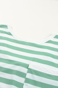 Striped Dropped Shoulder Longline Top