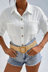 Roll-Tab Sleeve Shirt with Pockets