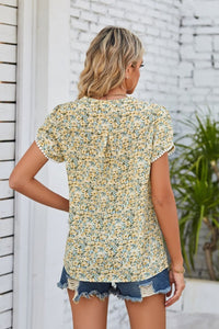 Floral Notched Neck Blouse