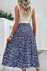 Ditsy Floral Slit High Waist Skirt